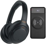 🎧 sony wh-1000xm4 wireless noise canceling over-ear headphones (black) - bundle with focus 10,000mah ultra-portable led display wireless quick charge battery bank for optimal performance logo
