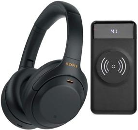 img 4 attached to 🎧 Sony WH-1000XM4 Wireless Noise Canceling Over-Ear Headphones (Black) - Bundle with Focus 10,000mAh Ultra-Portable LED Display Wireless Quick Charge Battery Bank for Optimal Performance