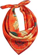 🧣 optimized 100% mulberry silk hair scarf for women - head scarf, sun scarf (orange) - comes with elegant packaging logo