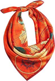 img 4 attached to 🧣 Optimized 100% Mulberry Silk Hair Scarf for Women - Head Scarf, Sun Scarf (Orange) - Comes with Elegant Packaging