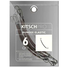 img 3 attached to 💇 Kitsch Pro Bungee Hair Ties with Hooks - Brown (6 Count) - Perfect Hair Elastics for Ponytails - Suitable for All Hair Types