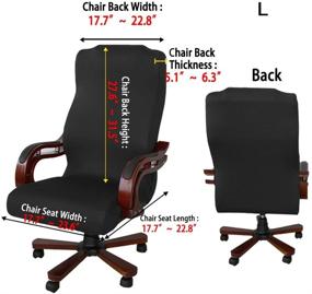 img 2 attached to 🪑 BTSKY Office Chair Covers: Stretchable Slipcovers for High Back Chairs - Large Size, Black (No Chair Included)