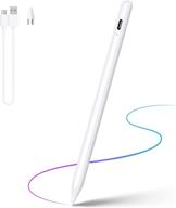 🖊️ dual touch screen stylus pen: rechargeable active stylus for ios and android touchscreens/phones - compatible with apple/android/samsung tablets - 16.5cm, white logo