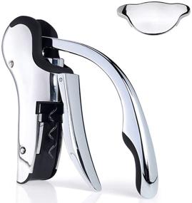 img 4 attached to 🍾 Compact Vertical Corkscrew Wine Opener with Foil Cutter - Stainless Steel Bottle Opener for Effortless Uncorking