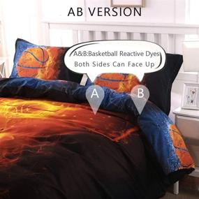 img 1 attached to 🏀 3D Basketball Duvet Cover Set Full(79x90 Inch), Annadaif Sports Bedding Set for Boys, Kids and Teens - 3 Pieces (1 Duvet Cover, 2 Pillowcases) with Zipper Closure - Sports Comforter Cover (No Comforter Included)