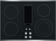 🍳 ge profile series 30-inch downdraft electric cooktop in black glass with stainless steel trim - model pp9830sjss logo