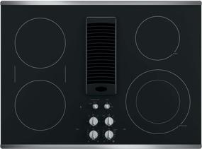 img 2 attached to 🍳 GE Profile Series 30-inch Downdraft Electric Cooktop in Black Glass with Stainless Steel Trim - Model PP9830SJSS