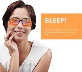 img 2 attached to 👓 Vyzia Clip On Blue Light Blocking Glasses: Reduce Computer Eye Strain and Enhance Sleep with Orange Lenses