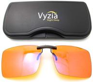 👓 vyzia clip on blue light blocking glasses: reduce computer eye strain and enhance sleep with orange lenses logo