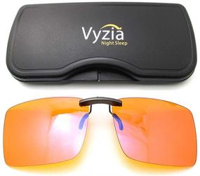 img 4 attached to 👓 Vyzia Clip On Blue Light Blocking Glasses: Reduce Computer Eye Strain and Enhance Sleep with Orange Lenses