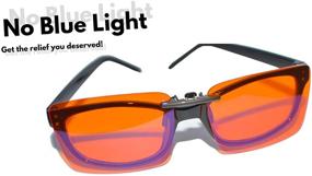 img 3 attached to 👓 Vyzia Clip On Blue Light Blocking Glasses: Reduce Computer Eye Strain and Enhance Sleep with Orange Lenses