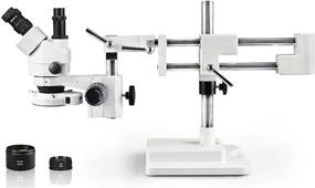 img 4 attached to 🔬 Vision Scientific VS-5FZ-IFR07 Simul-Focal Trinocular Zoom Stereo Microscope: 10x WF Eyepiece, 0.7X-4.5X Zoom, 3.5X—90x Magnification, 0.5X & 2X Auxiliary Lens, Double Arm Boom Stand, 144-LED Ring Light