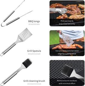 img 2 attached to SENDAIST All-in-One BBQ Grill Tool Set – 32 Piece Camping Grilling Accessories – Portable Utensil Set with Thermometer in Sturdy Aluminum Case