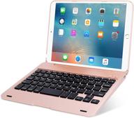 🌹 onhi wireless keyboard for ipad mini: foldable folio flip case with silent typing & folding stand - rose gold logo