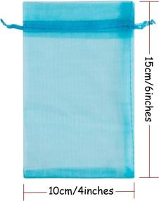 img 2 attached to 🎁 100PCS 4X6 Inch Sheer Organza Bags with Drawstring - Ideal for Candy, Jewelry, Party, Wedding Favor, Gift, Retail Store Fixtures & Equipment