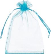 🎁 100pcs 4x6 inch sheer organza bags with drawstring - ideal for candy, jewelry, party, wedding favor, gift, retail store fixtures & equipment logo
