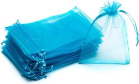 img 3 attached to 🎁 100PCS 4X6 Inch Sheer Organza Bags with Drawstring - Ideal for Candy, Jewelry, Party, Wedding Favor, Gift, Retail Store Fixtures & Equipment