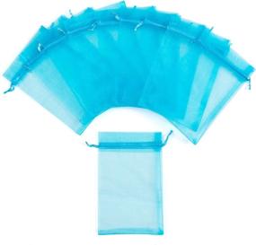 img 1 attached to 🎁 100PCS 4X6 Inch Sheer Organza Bags with Drawstring - Ideal for Candy, Jewelry, Party, Wedding Favor, Gift, Retail Store Fixtures & Equipment