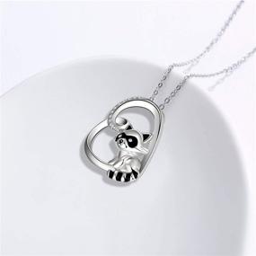 img 3 attached to 🦝 Raccoon Hug Love Heart Pendant Necklace: Sterling Silver Cute Animal Jewelry for Women and Teen Girls