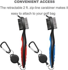 img 3 attached to 🏌️ Premium Golf Club Brush Groove Cleaner Set with Retractable Zip-line and Aluminum Carabiner Cleaning Tools