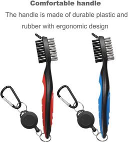 img 2 attached to 🏌️ Premium Golf Club Brush Groove Cleaner Set with Retractable Zip-line and Aluminum Carabiner Cleaning Tools