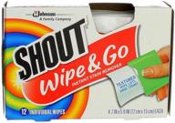 👕 pack of 2 shout wipe & go instant stain remover wipes - 12 count logo