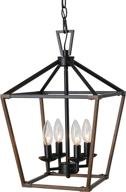 🏡 rustic chandelier lantern pendant light: stylish farmhouse hanging light fixtures for kitchen island, dining room, and entryway логотип