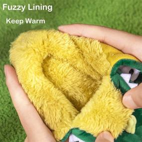 img 3 attached to 🦖 Cozy Plush Dinosaur Toddler Slippers for Boys and Girls - Non-Slip Indoor House Shoes, Perfect for Winter