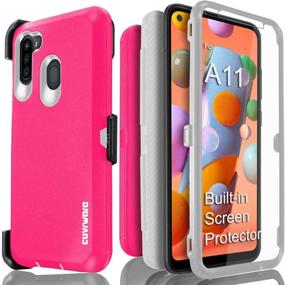 img 4 attached to 📱 COVRWARE Tri Series Case for Samsung Galaxy A11 - Pink: Screen Protector, Holster Belt Clip, Kickstand, Heavy Duty Full Body Armor - Shockproof Protection