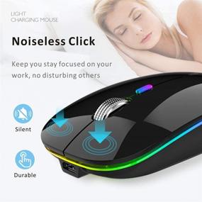 img 2 attached to 🖱️ Uiosmuph G12 LED Wireless Mouse - Slim, Rechargeable & Silent | USB Optical Mice with 2.4G Connectivity