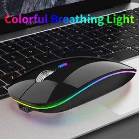 img 3 attached to 🖱️ Uiosmuph G12 LED Wireless Mouse - Slim, Rechargeable & Silent | USB Optical Mice with 2.4G Connectivity