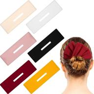 6-дюймовый набор для создания прически deft bun hair bun maker: многоцветный платок magic clip для французской прически donut bun - гибкая многоразовая заколка для женщин и девочек (простой узор) логотип