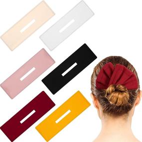 img 4 attached to 6 Piece Deft Bun Hair Bun Maker: Multicolor Cloth Magic Clip for French Hairstyle Donut Bun - Flexible Reusable Bun Twister for Women & Girls (Simple Pattern)