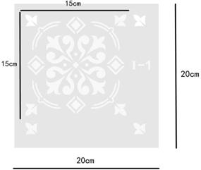 img 3 attached to Матрицы для росписи мандал Unime - 6x6 дюймов, многоразовые маникюрные наклейки для росписи на ткани, полу, мебели, дереве, керамической плитке и предметах интерьера - набор из 9 штук