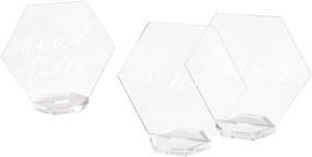 img 4 attached to 🔢 Ling's Moment Clear Acrylic Hexagon Table Numbers - Elegant Calligraphy Design for Weddings (1-20)