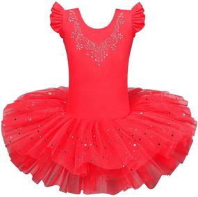 img 4 attached to ZNYUNE Toddler Skirted Leotard B184_Red_L