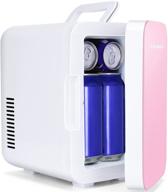🌸 yitamotor mini fridge 6l/8c portable compact cooler and warmer - ac/dc lightweight personal refrigerator ideal for car, bedroom, office, dorm, travel (pink) logo