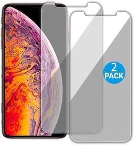 img 3 attached to 📱 Приватный защитный стеклянный экран для iPhone 11 Pro Max/Xs Max - 2 шт., совместим с чехлом, антишпионское закаленное стекло [черный]