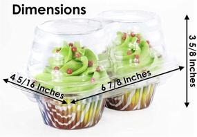 img 1 attached to 🧁 Katgely 2 Compartment Cupcake Container - Deep Cupcake Carrier Holder Box - BPA-Free - Clear Plastic Stackable (Pack of 50)