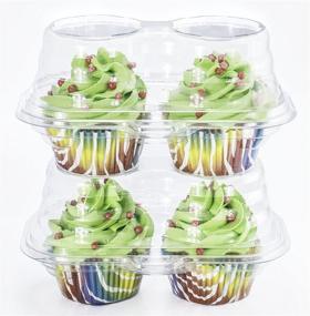 img 3 attached to 🧁 Katgely 2 Compartment Cupcake Container - Deep Cupcake Carrier Holder Box - BPA-Free - Clear Plastic Stackable (Pack of 50)