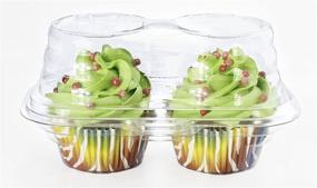 img 2 attached to 🧁 Katgely 2 Compartment Cupcake Container - Deep Cupcake Carrier Holder Box - BPA-Free - Clear Plastic Stackable (Pack of 50)