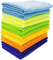 mr.towels pack of 12 large microfiber cleaning cloth, 16x16 inches, 6 vibrant colors - all-purpose cleaning towels logo