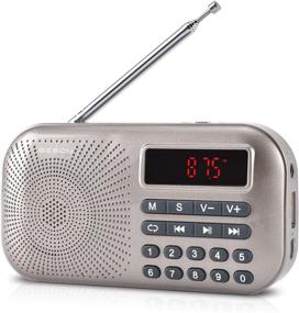 img 4 attached to 🔊 GESON RM-155Pro: Портативная мини-колонка с FM/AM радио, MP3 плеером, LED дисплеем, передачей данных через USB и аккумулятором (золотая)