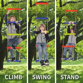 img 3 attached to 🌿 Ultimate Rope Swing Toys & Obstacle Course Set for Backyard Warrior Jungle Gym Play