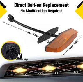 img 2 attached to 🚗 Aukee Grill Amber LED Light Insert for Toyota 4Runner TRD Pro, SR5, TRD off-road, Limited 2014-2019 - Enhance your Vehicle's Style and Safety with these 3pcs Lamps!