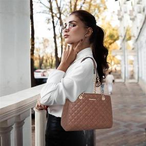 img 3 attached to 👜 Сумка-тоут с узором в стиле квилт от дизайнера для дам, сумка-хобо с цепочкой-ремнем - хобо-сумка Montana West для женщин (Подарок 040)