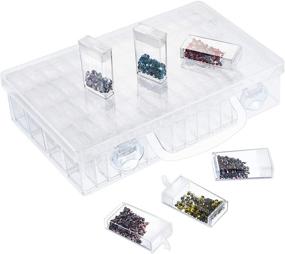 img 4 attached to 💎 Diamond Embroidery Dividers Storage Box - Large Size (64 Grids) for DIY Art & Craft, Diamond Painting, Jewelry, Nails - Accessory Organizer & Storage Solution