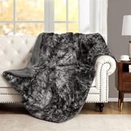 🌈 faux fur fuzzy tie-dye sherpa throw blanket - cozy, soft, and warm - throw size 50x60 inch - ideal for fall, winter, and spring logo