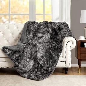 img 4 attached to 🌈 Faux Fur Fuzzy Tie-Dye Sherpa Throw Blanket - Cozy, Soft, and Warm - Throw Size 50x60 inch - Ideal for Fall, Winter, and Spring