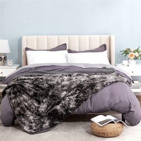 img 3 attached to 🌈 Faux Fur Fuzzy Tie-Dye Sherpa Throw Blanket - Cozy, Soft, and Warm - Throw Size 50x60 inch - Ideal for Fall, Winter, and Spring